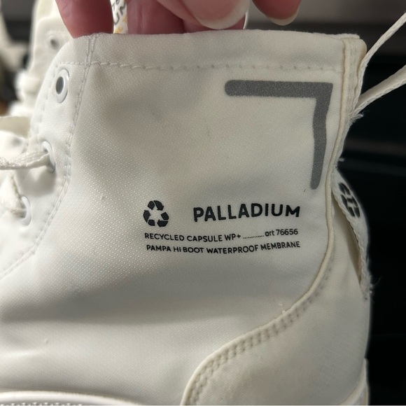 White Palladium High-Top Sneakers - Picture 3 of 11